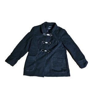 Women's STYLE & CO Buckle Pea Coat Petitle Large